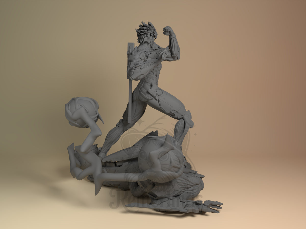 Rear view showing cloak, back armor, or base sculpt detail.