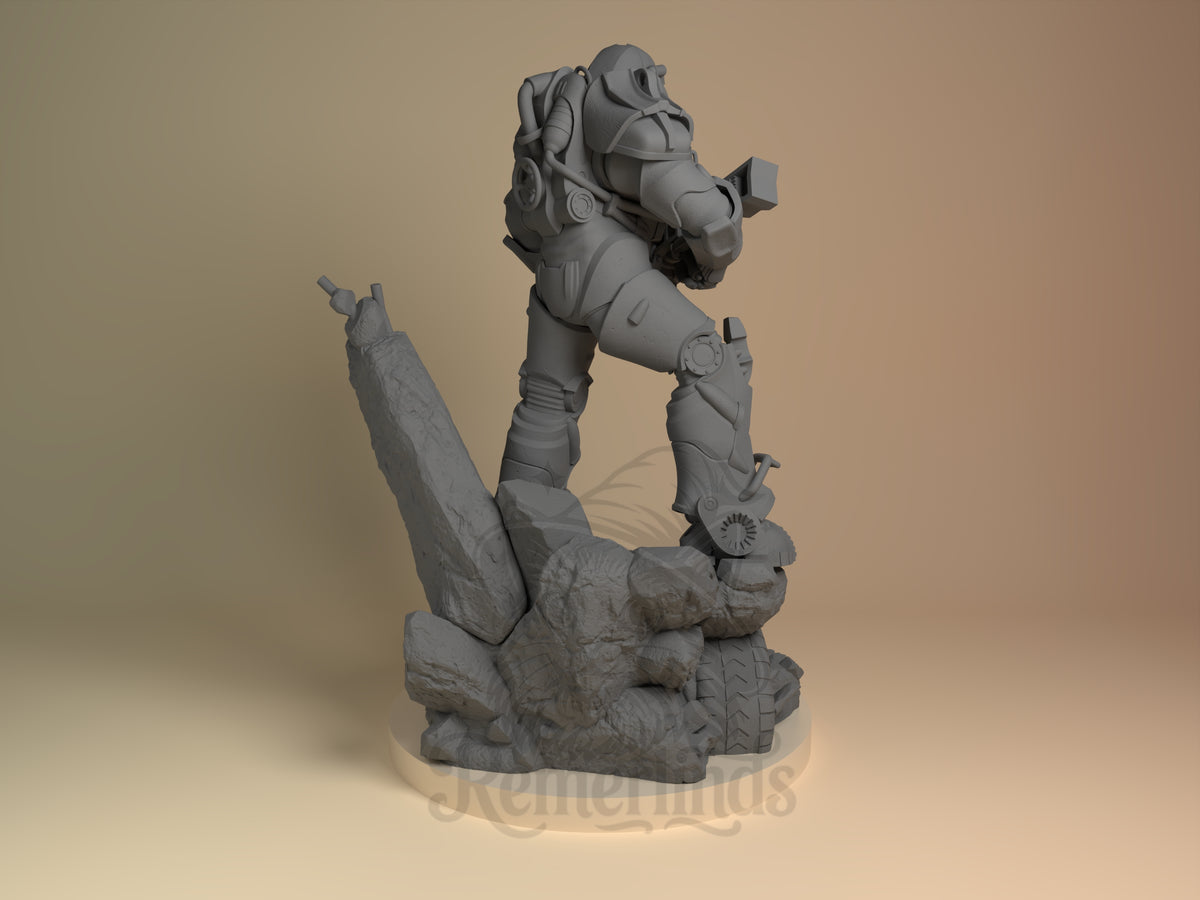 Rear view showing cloak, back armor, or base sculpt detail.