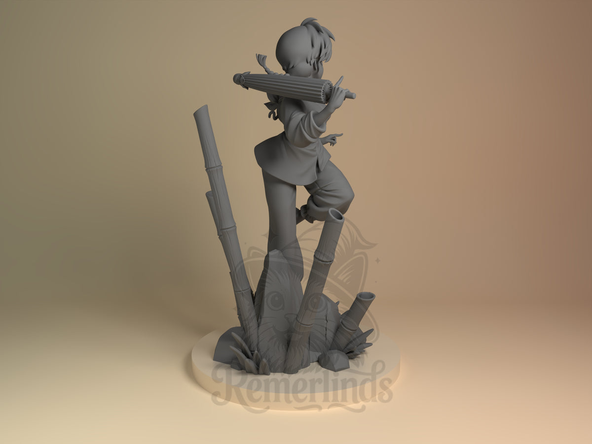 Rear view showing cloak, back armor, or base sculpt detail.