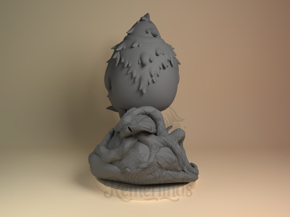Rear view showing cloak, back armor, or base sculpt detail.