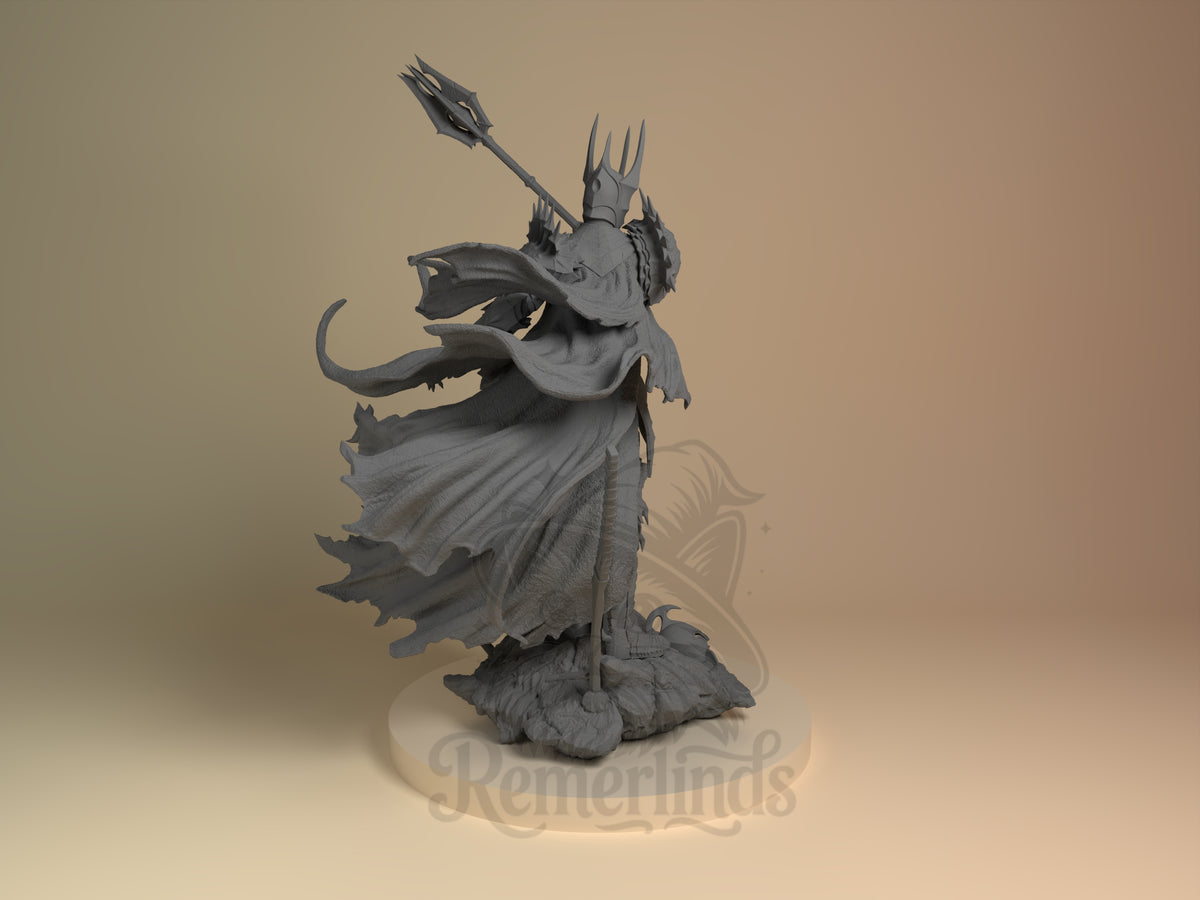Rear view showing cloak, back armor, or base sculpt detail.