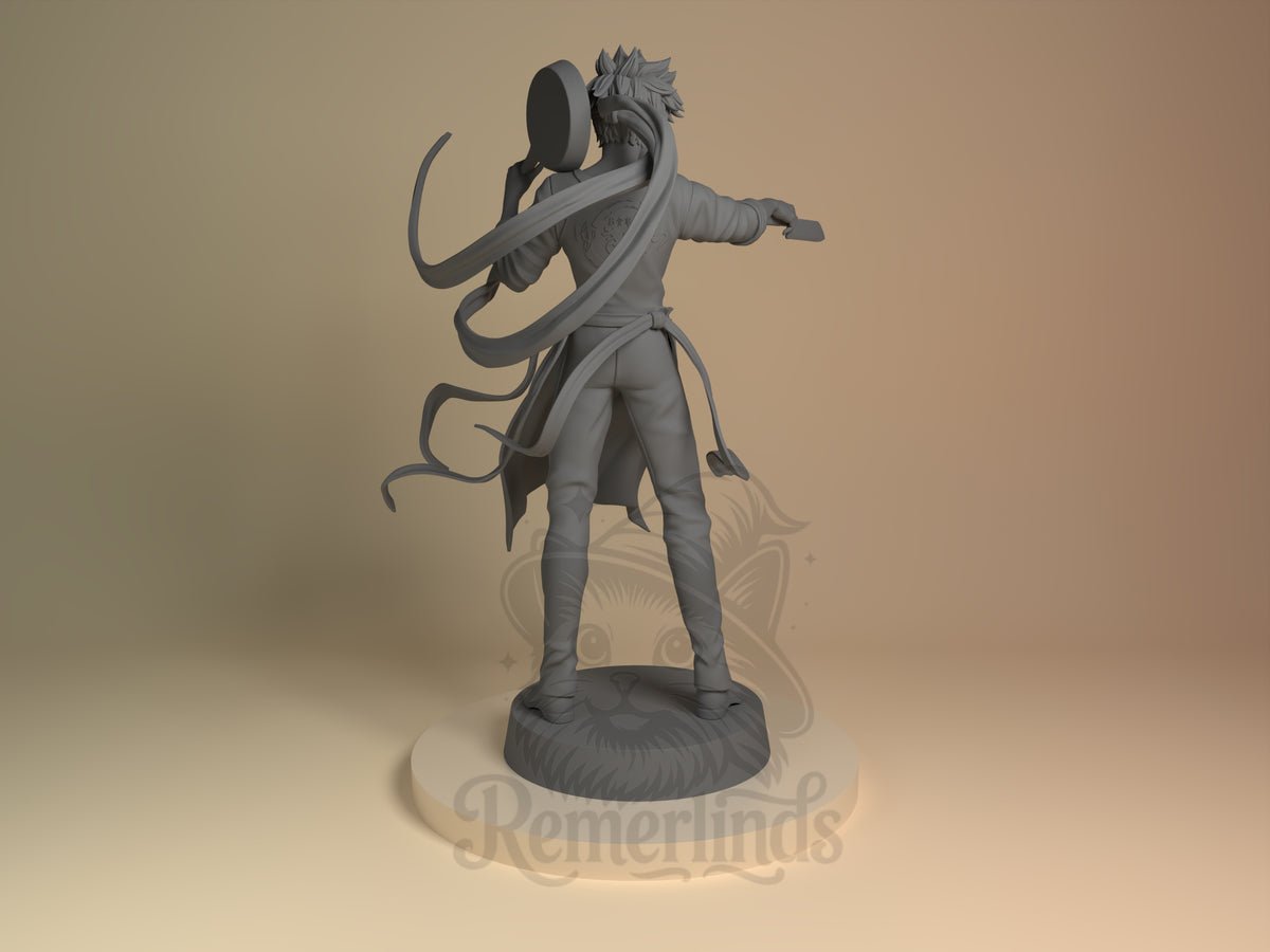 Rear view showing cloak, back armor, or base sculpt detail.