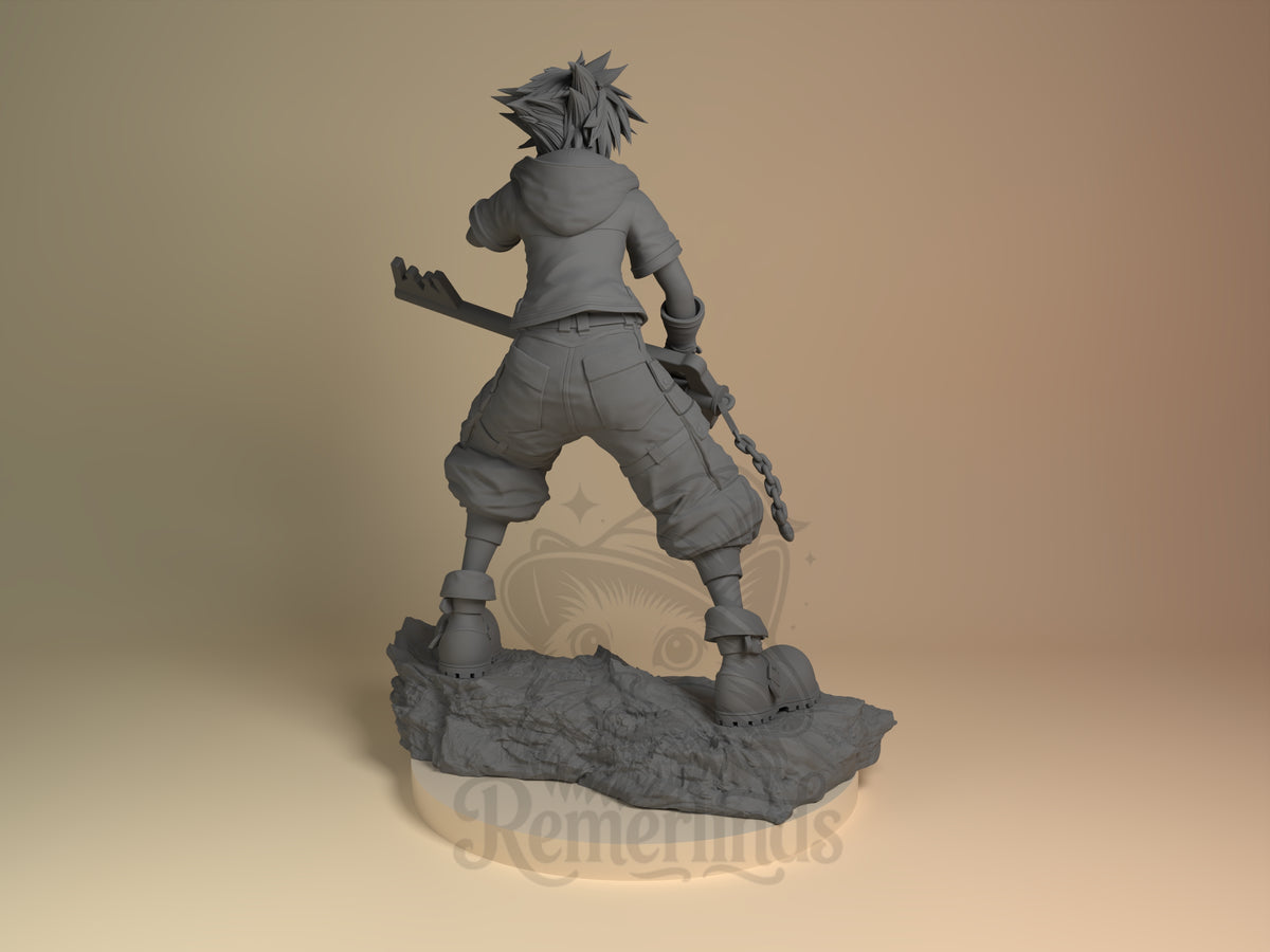 Rear view showing cloak, back armor, or base sculpt detail.