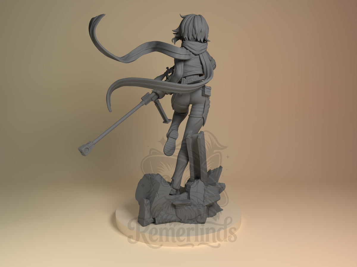 Rear view showing cloak, back armor, or base sculpt detail.