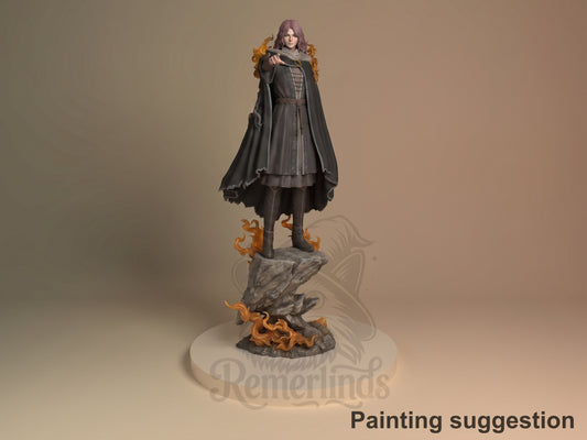 Veil Maiden Elder Realm 3D printed resin figure by Nomnom, colored view.