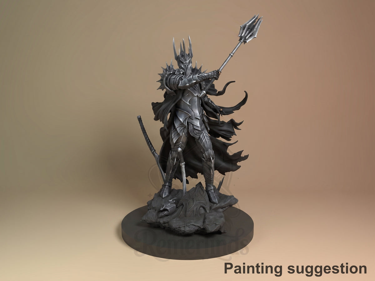 Sauron Legendary Ring Saga 3D printed resin figure by Nomnom, colored view.