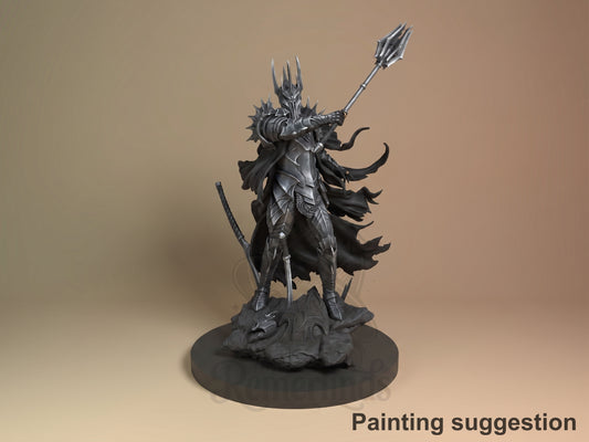 Sauron Legendary Ring Saga 3D printed resin figure by Nomnom, colored view.