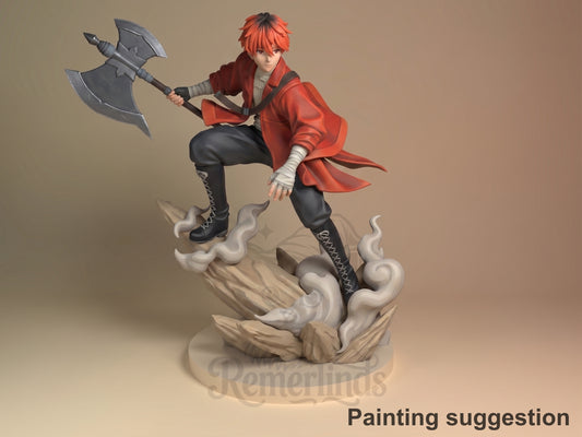 Northern Mage Mage's Long Farewell 3D printed resin figure by Nomnom, colored view.
