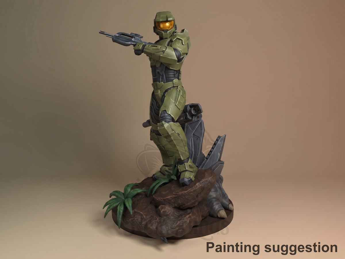 Chief Guardian Sacred Ring Saga 3D printed resin figure by Nomnom, colored view.