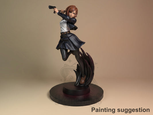 Hammer Sorcerer Cursed Sorcery Academy 3D printed resin figure by Nomnom, colored view.