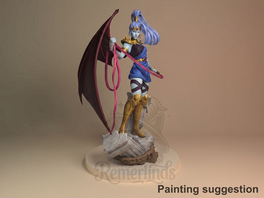 Crimson Warden Hades 3D printed resin figure by Nomnom, colored view.