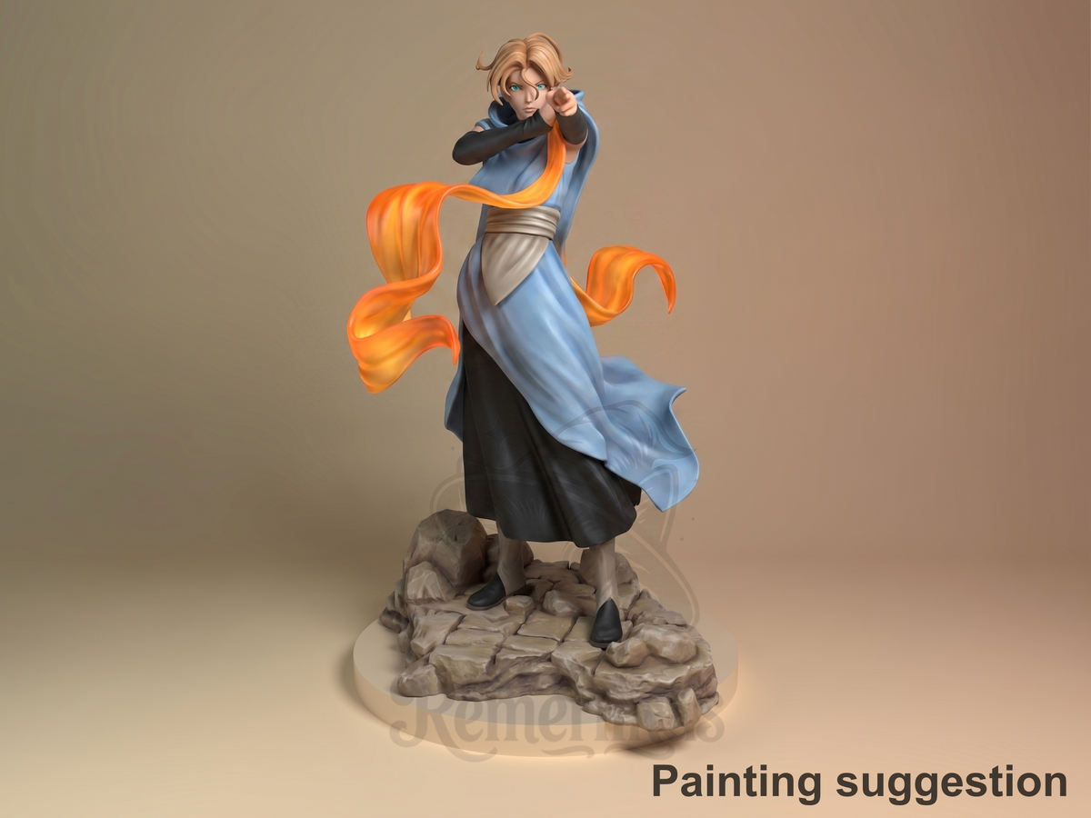 sorceress Fortressmania 3D printed resin figure by Nomnom, colored view.