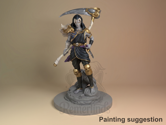 Dusk Warden Hades 3D printed resin figure by Nomnom, colored view.