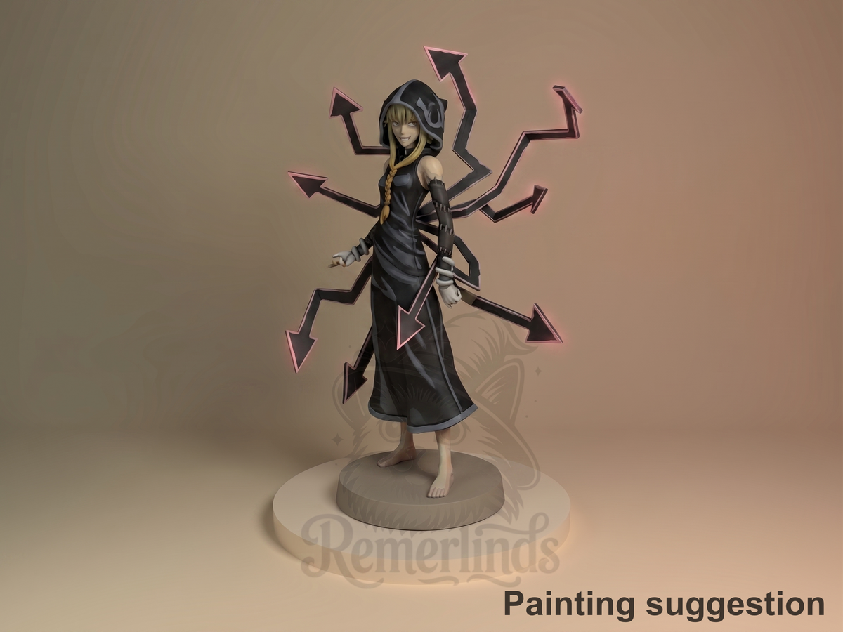 Stone Sorceress Soul Devourer 3D printed resin figure by Nomnom, colored view.