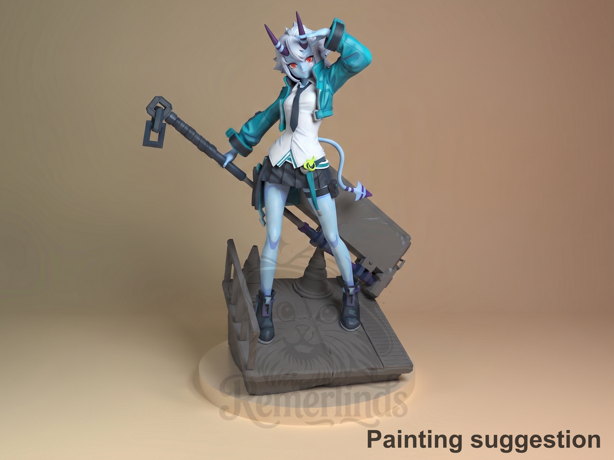 Mystic Behemoth Restless Zone Null 3D printed resin figure by Nomnom, colored view.