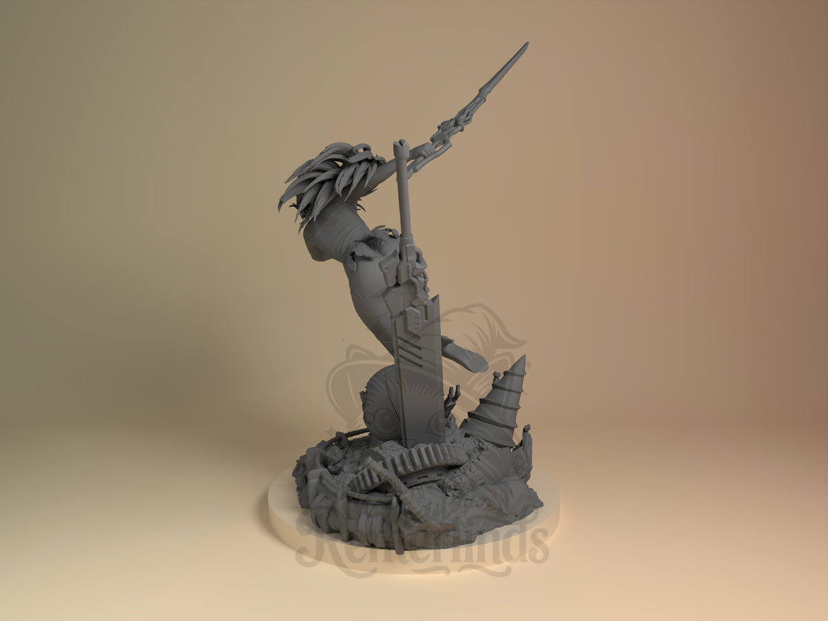 Left side angle showing gesture, weapon, or outfit detail.
