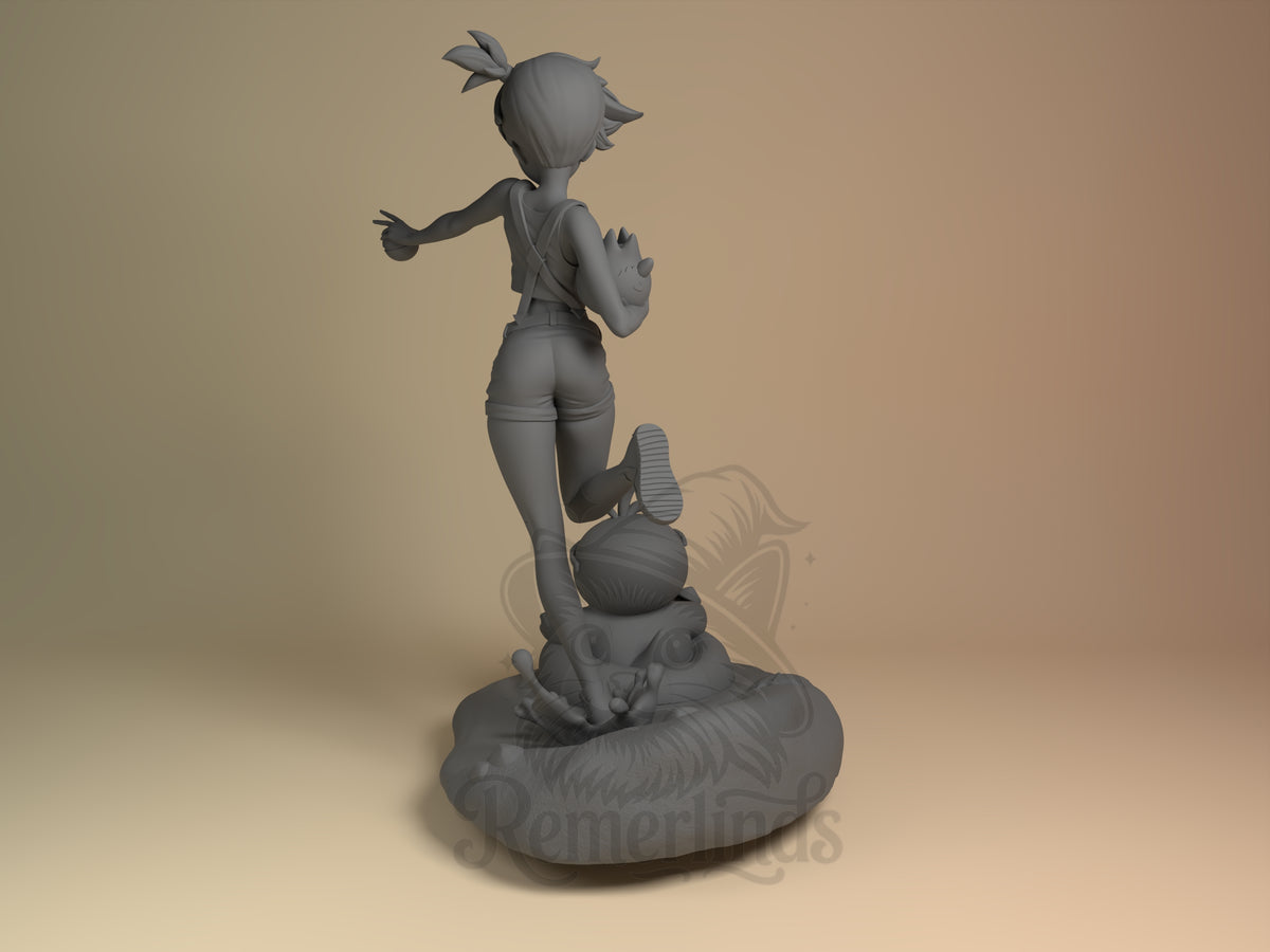 Left side angle showing gesture, weapon, or outfit detail.