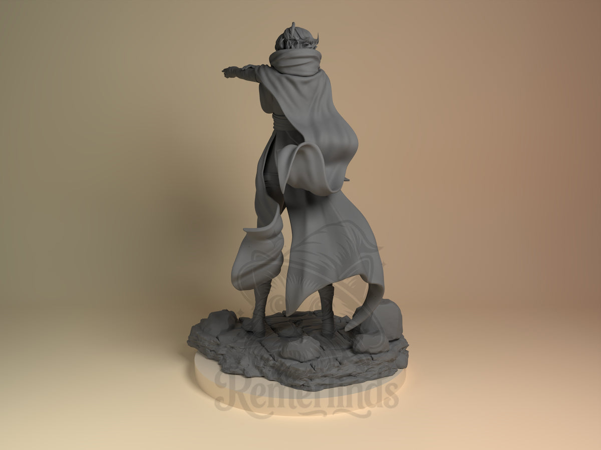 Left side angle showing gesture, weapon, or outfit detail.