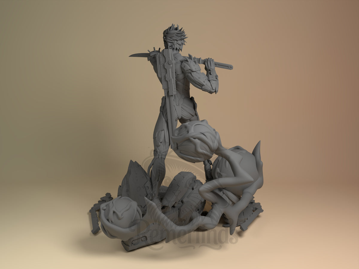 Left side angle showing gesture, weapon, or outfit detail.