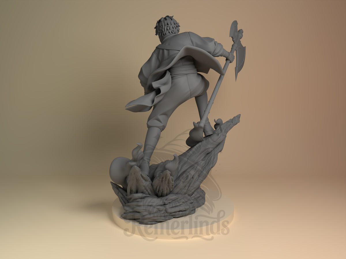 Left side angle showing gesture, weapon, or outfit detail.