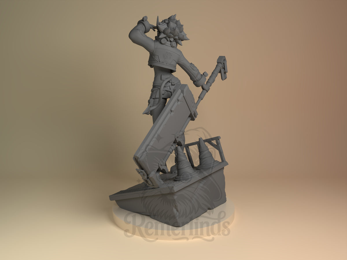 Left side angle showing gesture, weapon, or outfit detail.