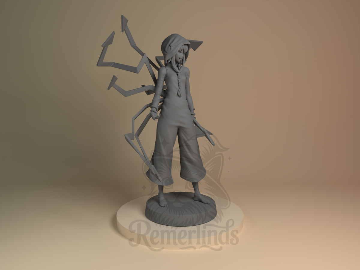 Right side angle highlighting notable pose or armor/prop feature.