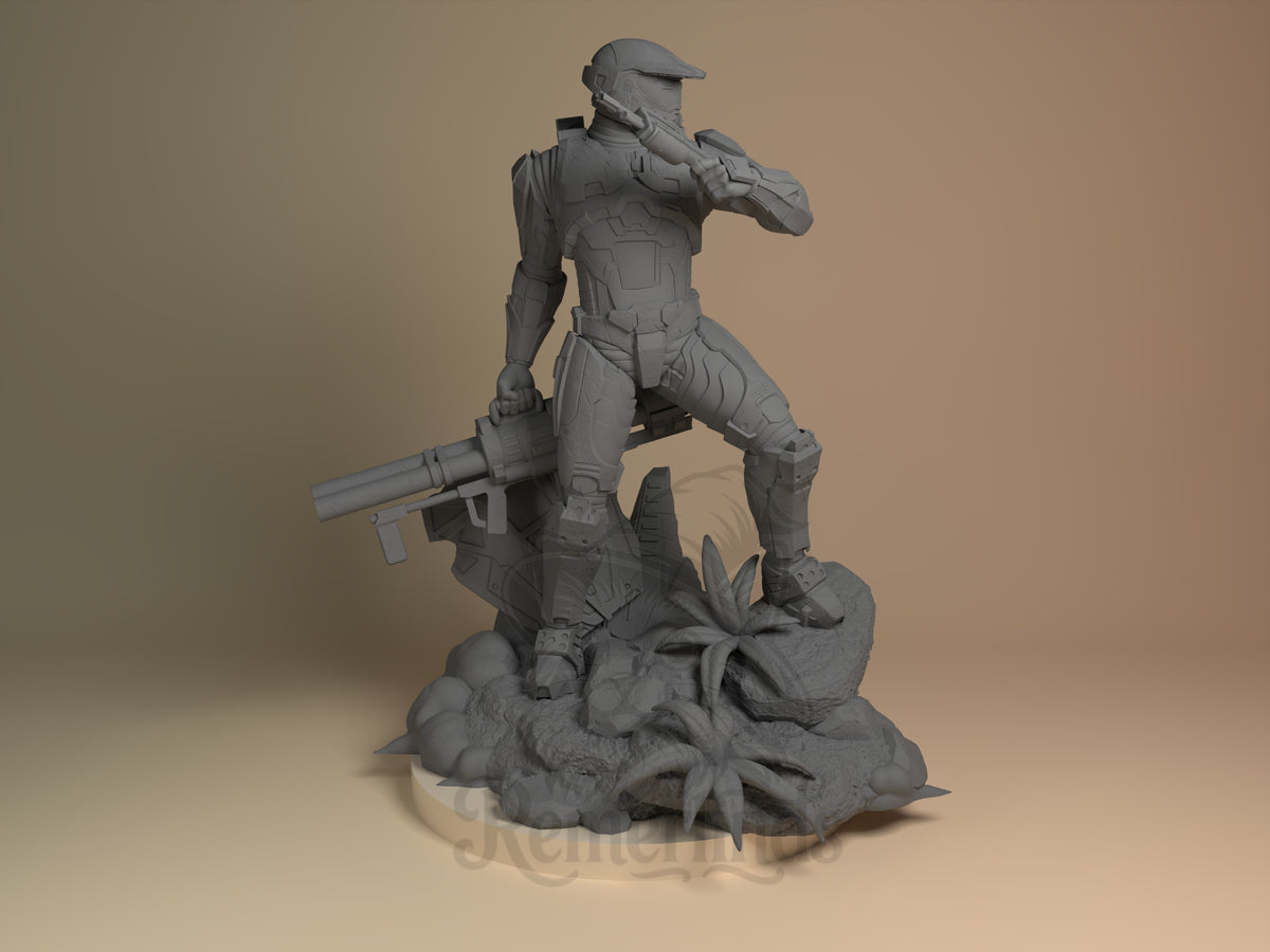 Right side angle highlighting notable pose or armor/prop feature.