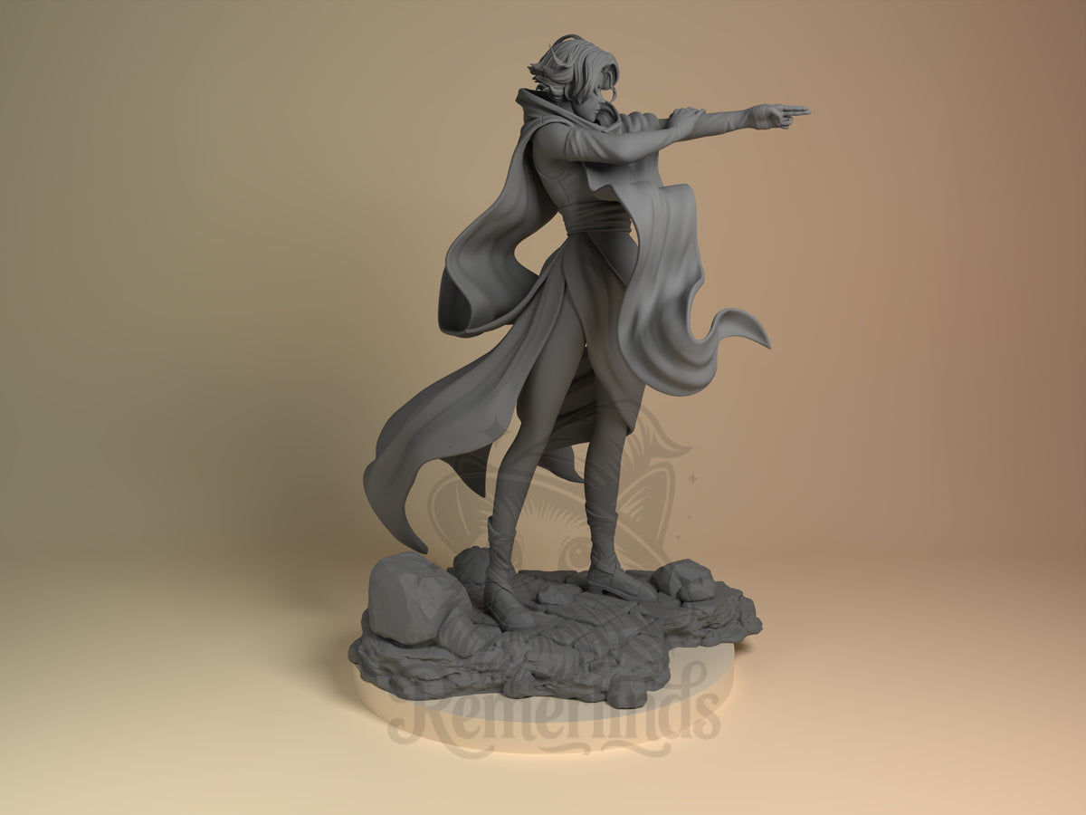 Right side angle highlighting notable pose or armor/prop feature.