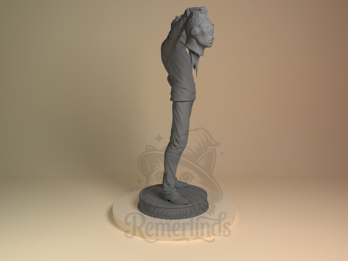 Satoru Goju from Jujutsu Kaisen is an unpainted resin figure in side view with raised arm on a sculpted base.