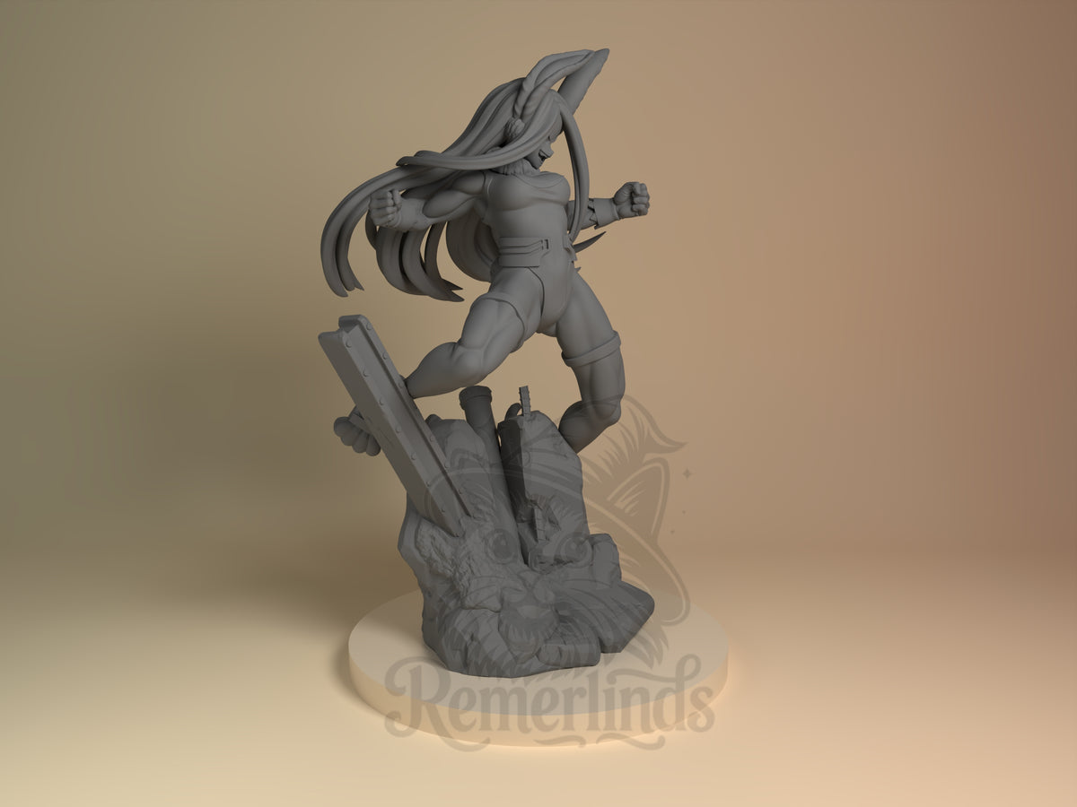 Right side angle highlighting notable pose or armor/prop feature.