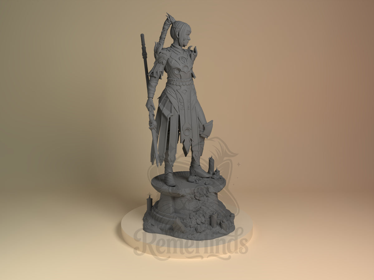 Right side angle highlighting notable pose or armor/prop feature.